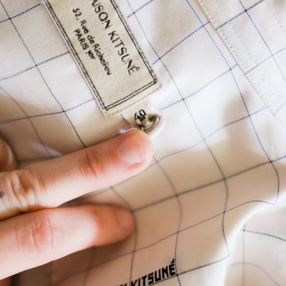 Maison Kitsuné Crosshatched Button Down - Picture 3 of 8